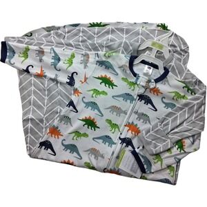 Hudson Baby 2 Sleeping Bags 12 18 Mos Dinosaur Gray White Cotton Long Sleeve NWT